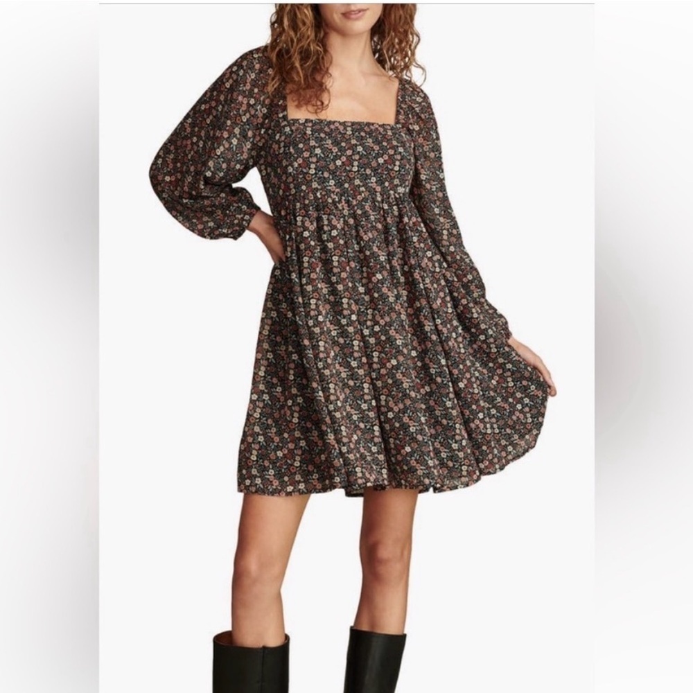 Lucky Brand Floral Print Long Sleeve Minidress Womens Size Medium New with tag